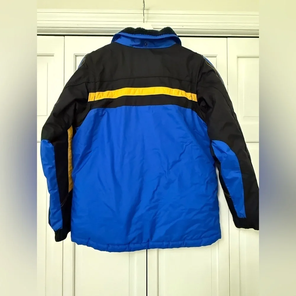 Columbia Youth 14/16 Zip/Snap Button Winter Thick Outdoor Jacket Blue Nylon